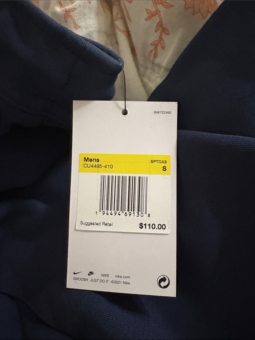 Nike Men's Navy Pullover Top with Retail Tag